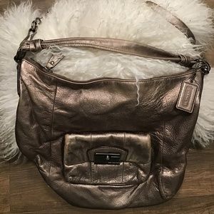 Coach pebbled leather hobo bag